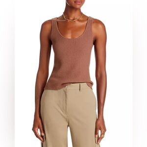 AQUA Ribbed Scoop Neck Tank Top - Exclusive Size Medium NWT